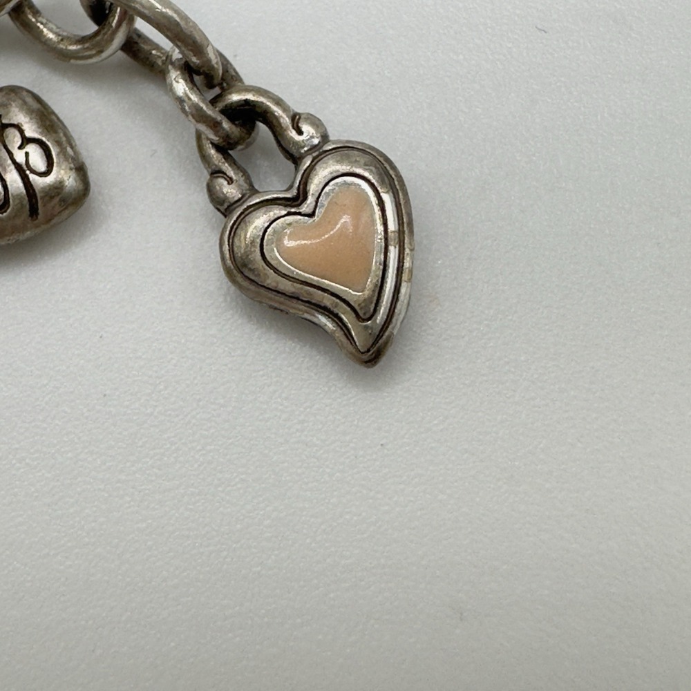 BRIGHTON Silver Plated Cancer Awareness Charm Bracelet 7" - 8" - Picture 4 of 6